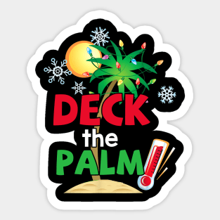 Deck the Palms Christmas in July Summer Beach Vacation Xmas Sticker